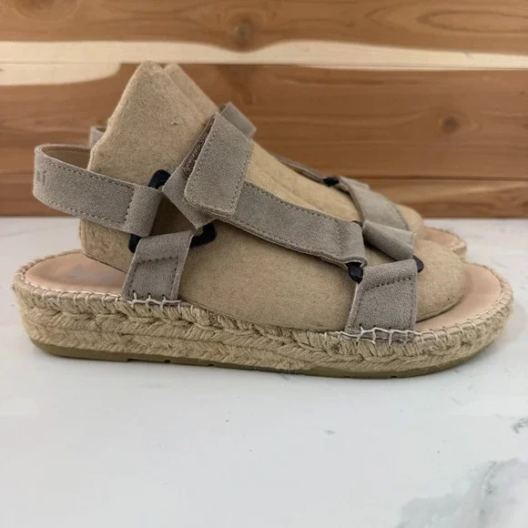 Manebi Suede Espadrille Hiking Sandals Hampton Dark Taupe EUR 39/ US 8.5 - Picture 4 of 9